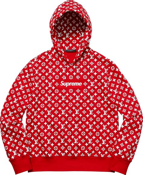 supreme louis vuitton red hoodie|louis vuitton supreme jumper.